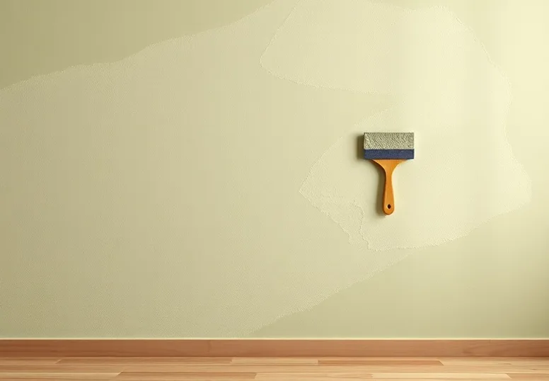 Application d'un enduit décoratif à la lisseuse sur un mur
